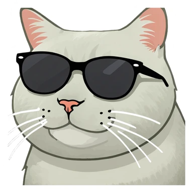 Cat with sunglasses sticker