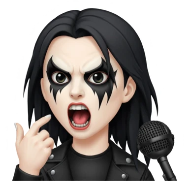 Black metal musician, screaming with mirophone sticker