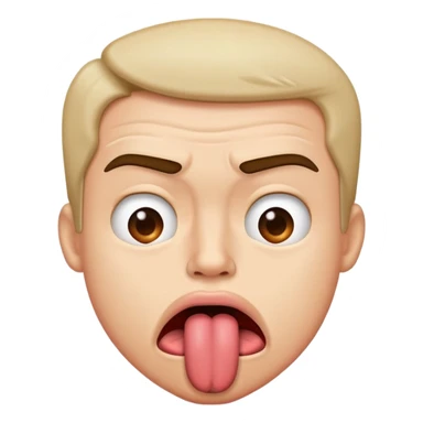 Emojis énerver qui plie sa langue en 2 dans sa bouche  sticker