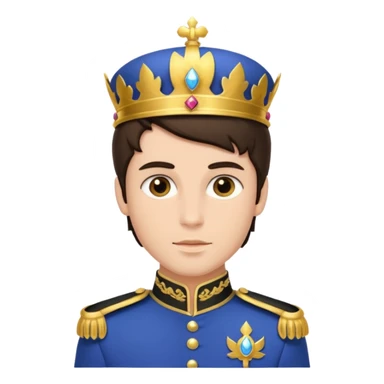 brunette male prince with royal uniform sticker