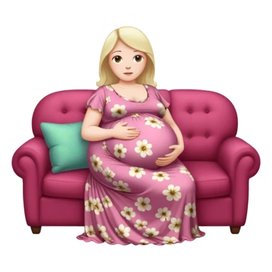 heavily pregnant woman with extremely abnormally huge overdue belly sticker