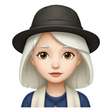 very very white haired hatted girl sticker