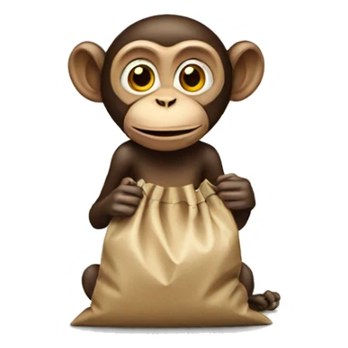Monkey with a empty bag  sticker