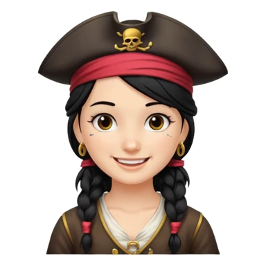 pirate girl with black hair band  sticker