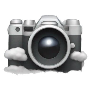 A camera half-obscured by clouds sticker