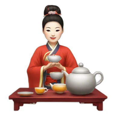 Chinese tea ceremonial 1 person  sticker