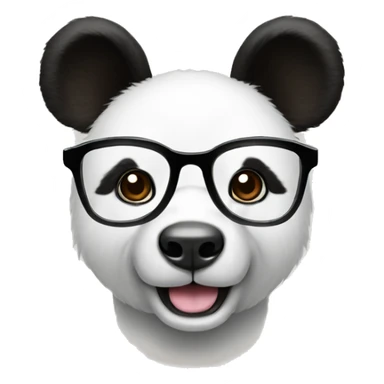 Panda with dog ears wearing glasses sticker