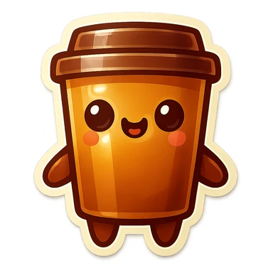 Tall coffee cup, hiding sticker