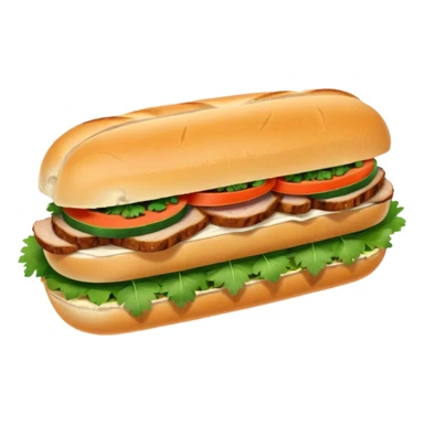 traditional banh mi with char grilled pork emoji sticker