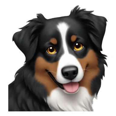 black australian shepherd dog with black muzzle sticker