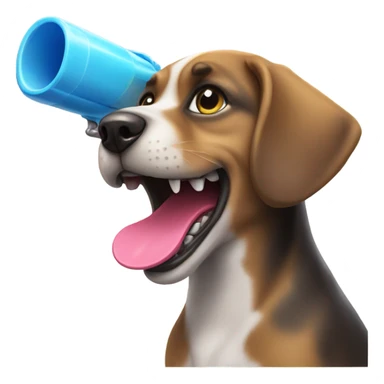 Dog with water gun sticker