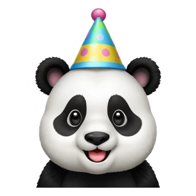Panda with party hat sticker