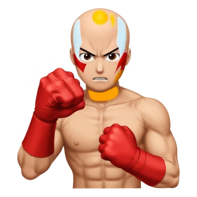 Angry Saitama with his red giant hand punching (just punch), no-face sticker