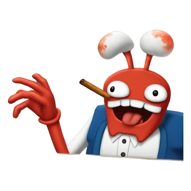 mr krabs smoking  sticker