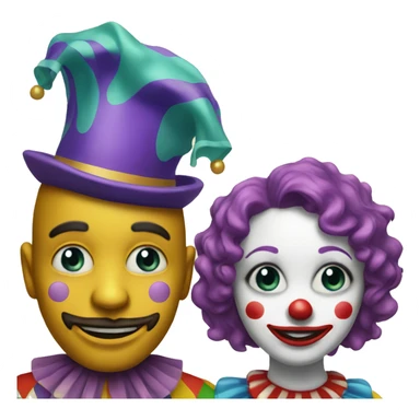 Man and woman clowns sticker