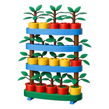 Large curved multi-tier Old Lego plant rack  sticker