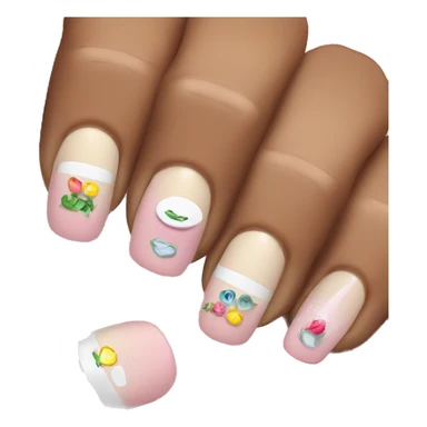 nails painted with french tip sticker