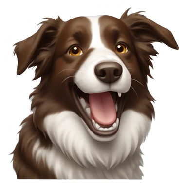 Brown border collie laughing sticker