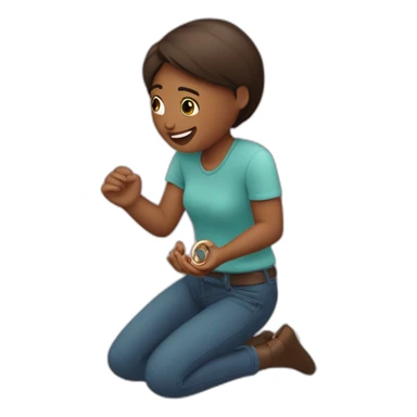 Kneel down propose with a ring to a girl sticker