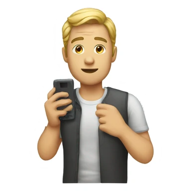 Man take a phone sticker