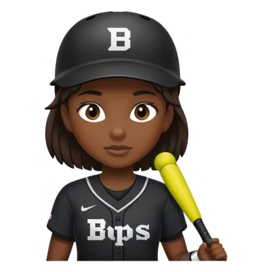 Tiger Softball player black kit with letters that says “BPS” sticker