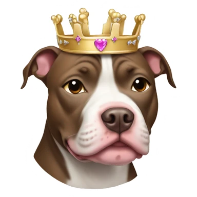 Pit bull with princess crown sticker