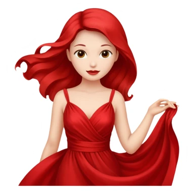 lady in red dress sticker