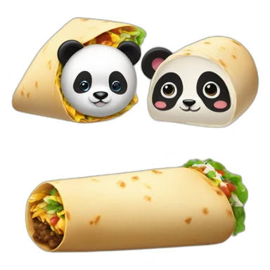 a panda and a burrito sticker