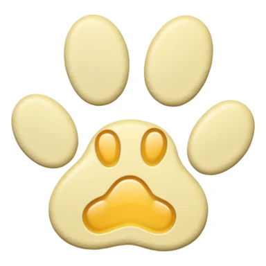 a pale pastel yellow pawprint sticker