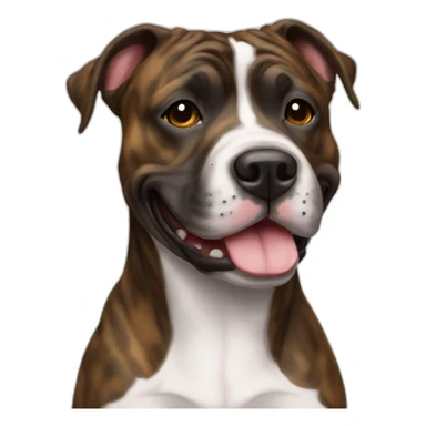 happy brindle Staffordshire with all brindle face and body sticker