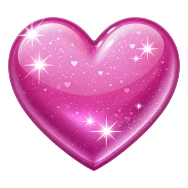 glitter pink heart sticker
