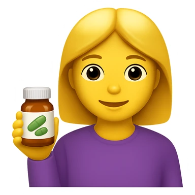 DONNA STILE EMOJI IPHONE CON BOCCETTA DI INTEGRATORE IN MANO, 4K sticker