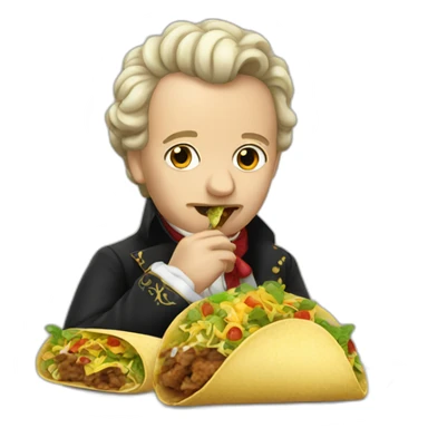 realistic Mozart eating taco sticker