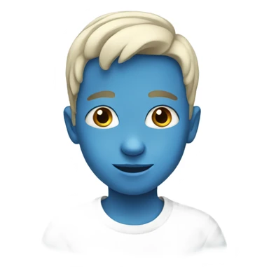 Little boy with blue eyes and blue hair sticker