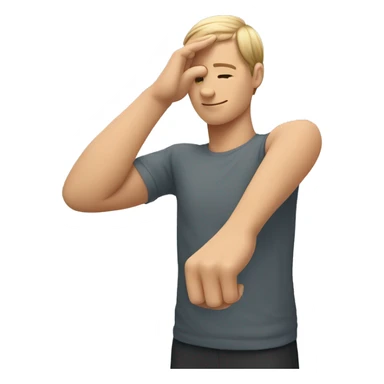 Arm stretching foward, person presented facing sideways arm should be slightly above shoulder level  sticker