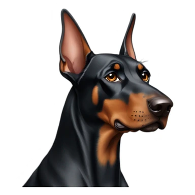 Doberman uncropped ears sticker