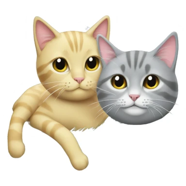 Grey cat and blonde cat in a christmas tree sticker