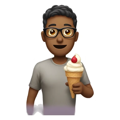 guy with glasses eats ice cream and drinks wine sticker