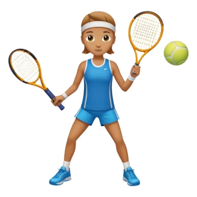 High resolution full body of a tennis player with just a one racket  sticker