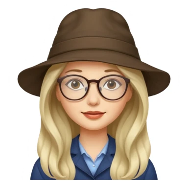 hatted womanwith glasses and long hair sticker