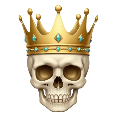 Skull with a crown on his head sticker