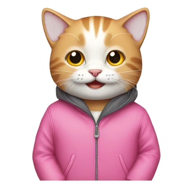 smiling kitty with pink jacket  sticker