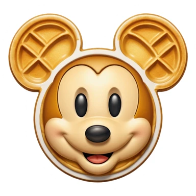 Mickey Mouse shaped waffle. sticker