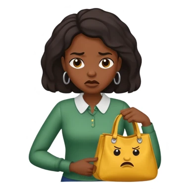 Black women clutching bag in disgust sticker