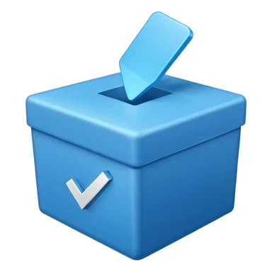 Blue box with a blue check in side sticker