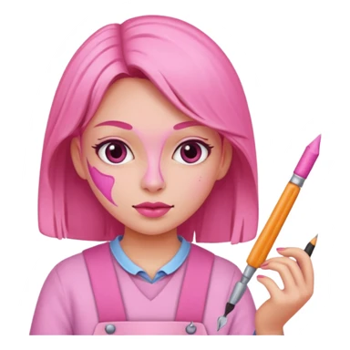 pink craft girl  sticker
