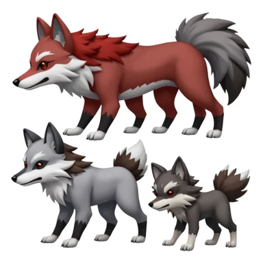 Obstagoon-Poochyena-Lycanroc-fusion sticker