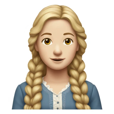 Mary Ingalls with long blonde hair pretty and detailed and realistic sticker
