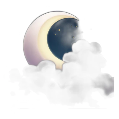 Crescent Moon on top of cloud sticker