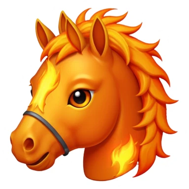 Scared fire horse emoji  sticker